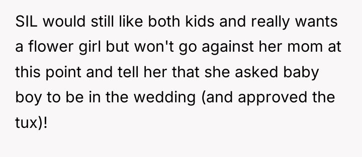 SIL would still like both kids and really wants a...