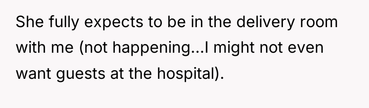 She fully expects to be in the delivery room with...