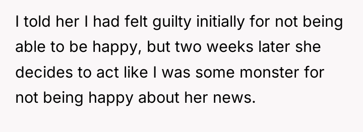I told her I had felt guilty initially for not...