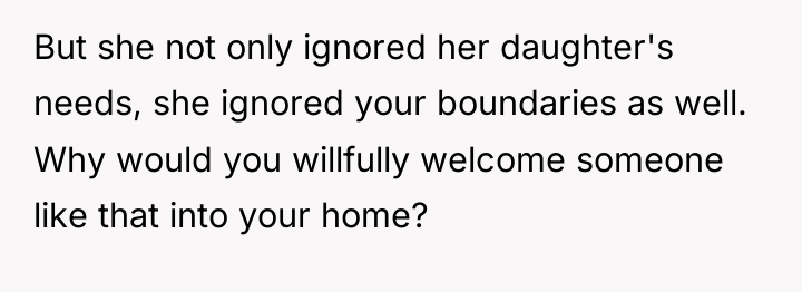 But she not only ignored her daughter's needs, she ignored...