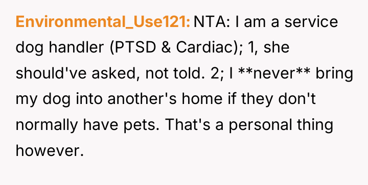 Environmental_Use121 NTA: I am a service dog handler (PTSD &...