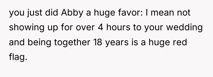you just did Abby a huge favor: I mean not...