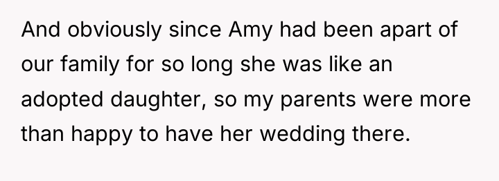 And obviously since Amy had been apart of our family...
