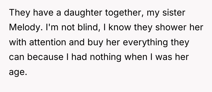They have a daughter together, my sister Melody. I'm not...