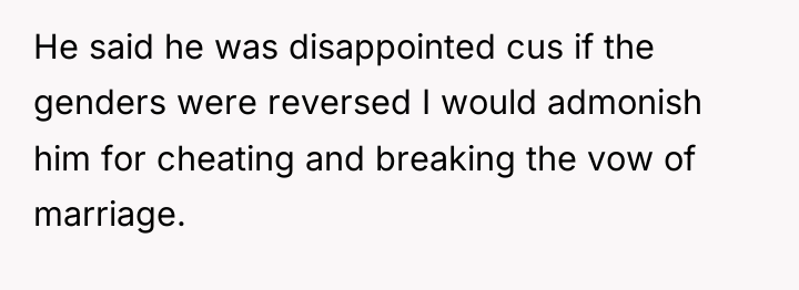 He said he was disappointed cus if the genders were...
