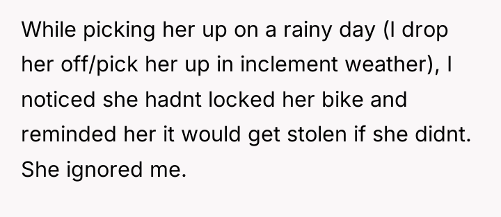 While picking her up on a rainy day (I drop...