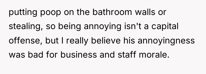 putting poop on the bathroom walls or stealing, so being...