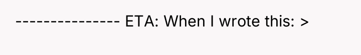 --------------- ETA: When I wrote this: >