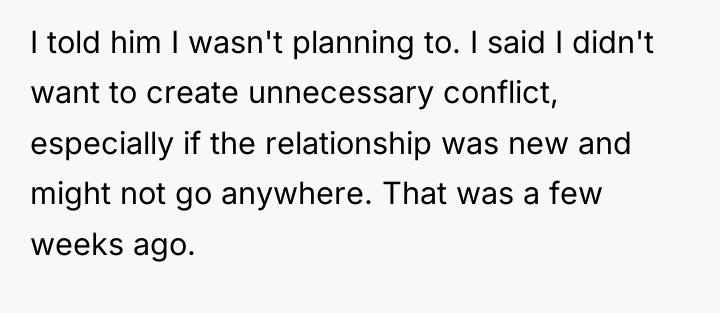 I told him I wasn't planning to. I said I...