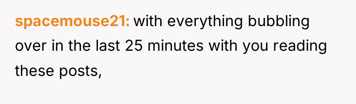 spacemouse21 with everything bubbling over in the last 25 minutes...