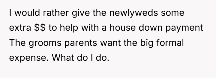 I would rather give the newlyweds some extra $$ to...