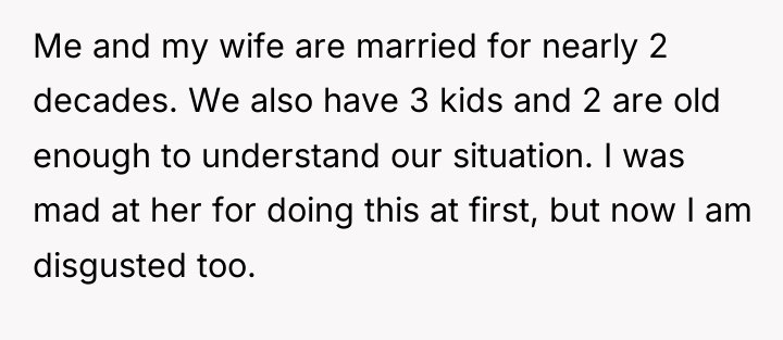 Me and my wife are married for nearly 2 decades....
