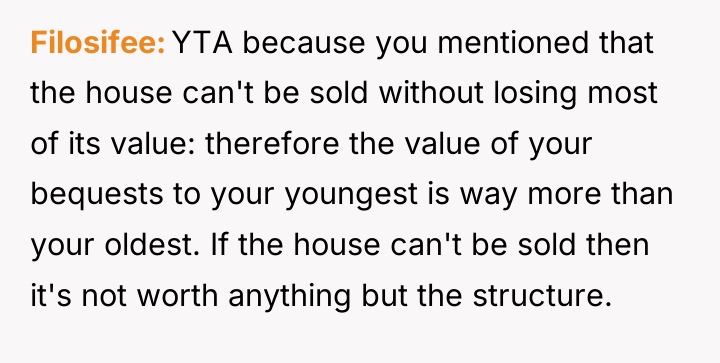 Filosifee YTA because you mentioned that the house can't be...