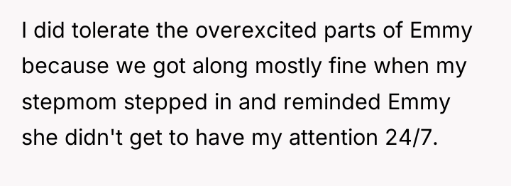 I did tolerate the overexcited parts of Emmy because we...