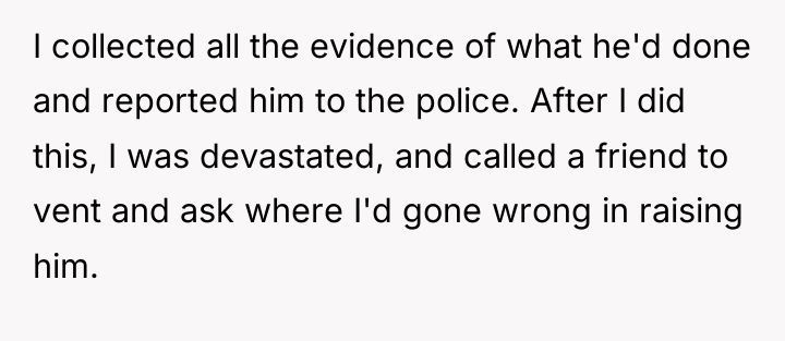 I collected all the evidence of what he'd done and...