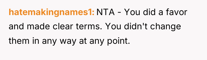 hatemakingnames1 NTA - You did a favor and made clear...