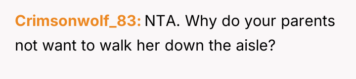 Crimsonwolf_83 NTA. Why do your parents not want to walk...