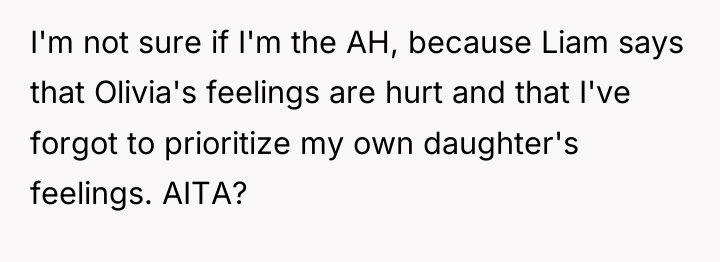 I'm not sure if I'm the AH, because Liam says...