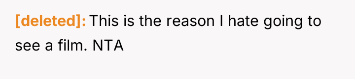 [deleted] This is the reason I hate going to see...