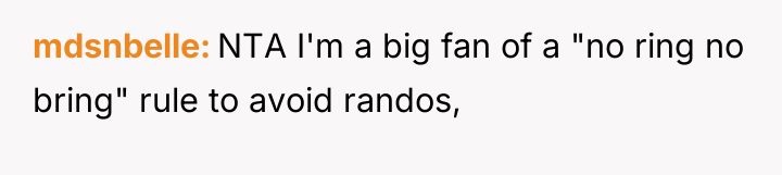 mdsnbelle NTA I'm a big fan of a "no ring...