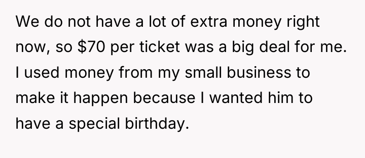 We do not have a lot of extra money right...