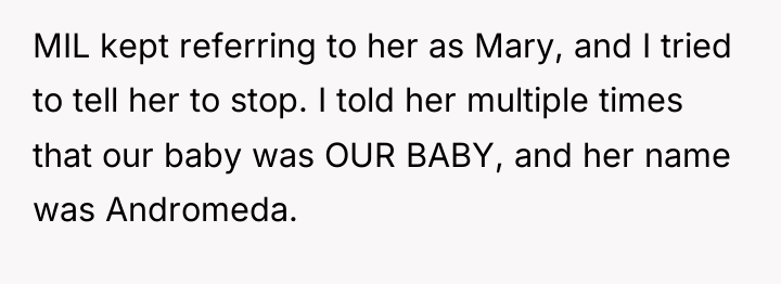 MIL kept referring to her as Mary, and I tried...