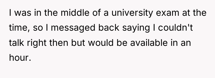 I was in the middle of a university exam at...