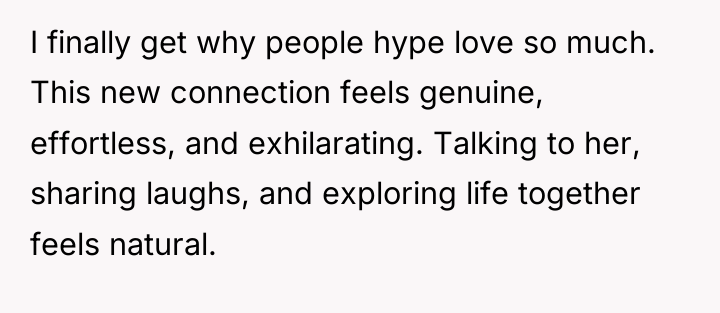 I finally get why people hype love so much. This...