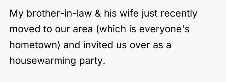 My brother-in-law & his wife just recently moved to our...