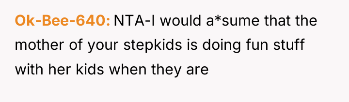 Ok-Bee-640 NTA-I would a*sume that the mother of your stepkids...