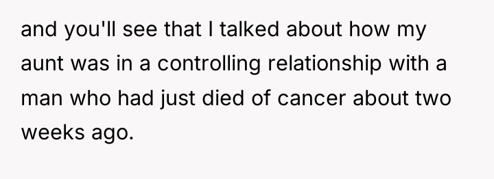 and you'll see that I talked about how my aunt...