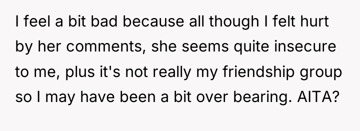 I feel a bit bad because all though I felt...
