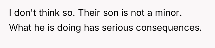 I don't think so. Their son is not a minor....