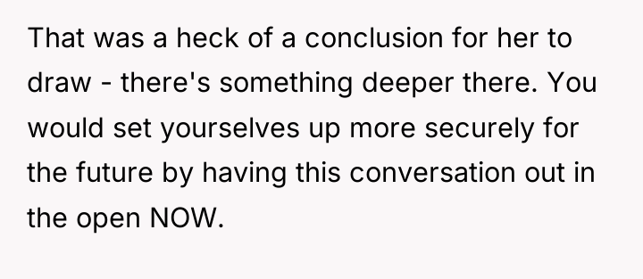That was a heck of a conclusion for her to...