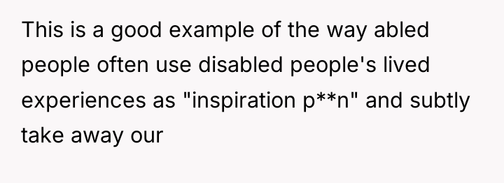 This is a good example of the way abled people...