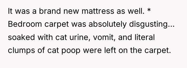 It was a brand new mattress as well. * Bedroom...