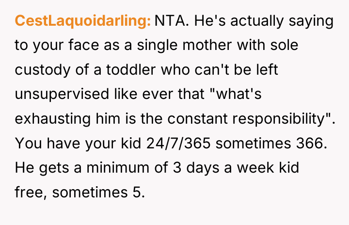 CestLaquoidarling NTA. He's actually saying to your face as a...