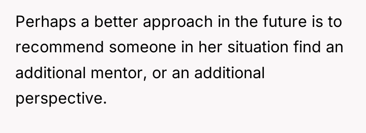 Perhaps a better approach in the future is to recommend...