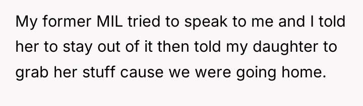 My former MIL tried to speak to me and I...