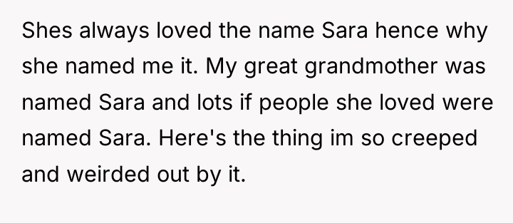 Shes always loved the name Sara hence why she named...