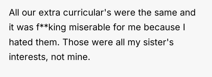 All our extra curricular's were the same and it was...