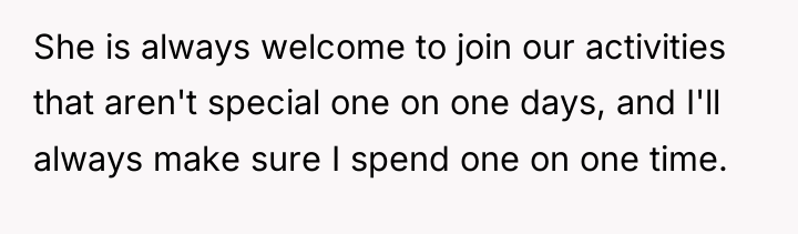 She is always welcome to join our activities that aren't...