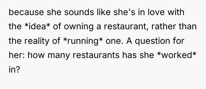 because she sounds like she's in love with the *idea*...