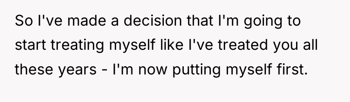 So I've made a decision that I'm going to start...
