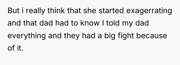 But i really think that she started exagerrating and that...