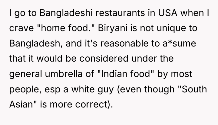 I go to Bangladeshi restaurants in USA when I crave...