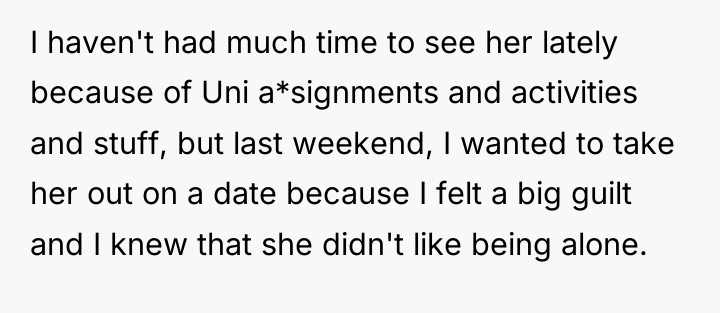 I haven't had much time to see her lately because...