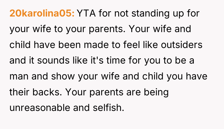 20karolina05 YTA for not standing up for your wife to...