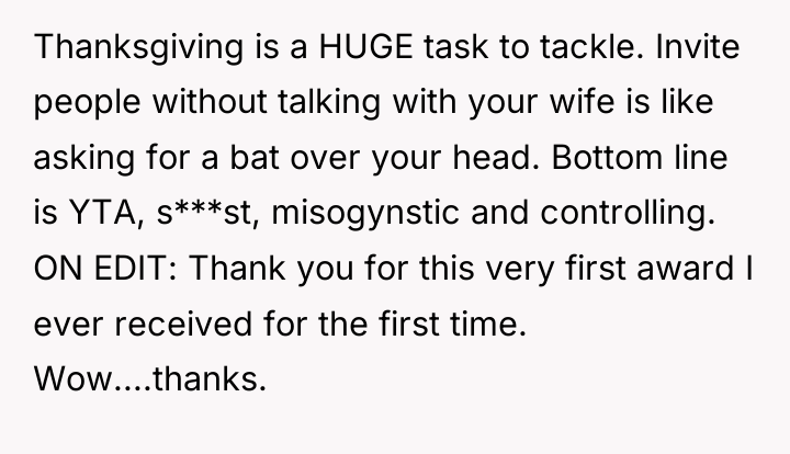 Thanksgiving is a HUGE task to tackle. Invite people without...