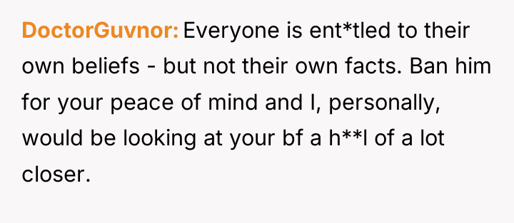 DoctorGuvnor Everyone is ent*tled to their own beliefs - but...